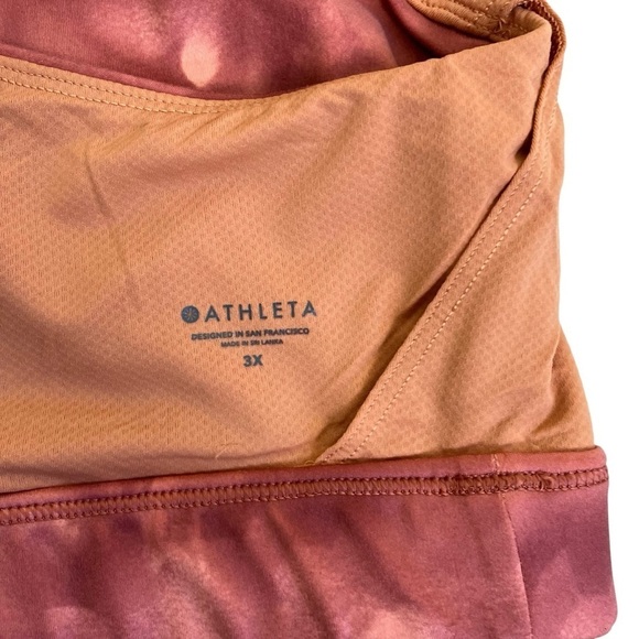 Athleta Exhale Printed Sports Bra Terracotta Rusty Orange Low Impact Soft Sz 3x - Picture 14 of 16